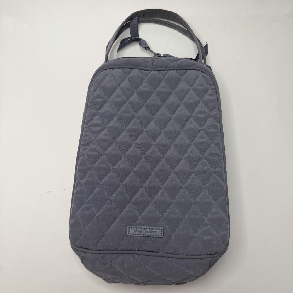 Vera Bradley Essential Backpack Laptop Quilted Carbon Rose Lined Lunchbox Set - Picture 14 of 16